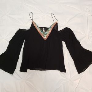 Rory beca black embroidered top